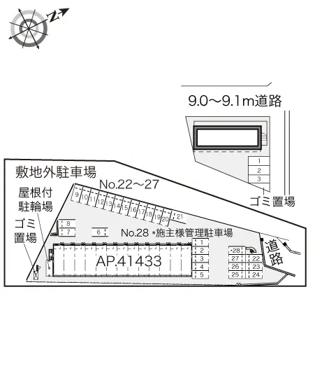 ★手数料０円★四日市市日永西１丁目　月極駐車場（LP）